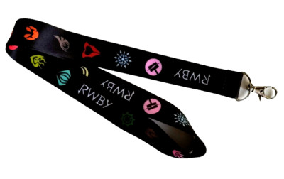 RWBY Hahn Zähne schwarz Schlüsselband Umhängeband Ausweishalter mit starkem Metallclip