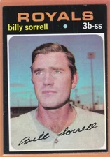 1971 TOPPS BASEBALL BILLY SORRELL #17 ROYALS EXMT *83905