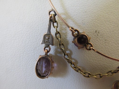 Antique Australian Amethyst and Seed Pearl 9ct Gold Pendant Necklace Valn $2,750 - Picture 5 of 9