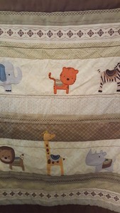 Carter S Zoo Animals Quilted Crib Blanket Dust Ruffle Set Fits