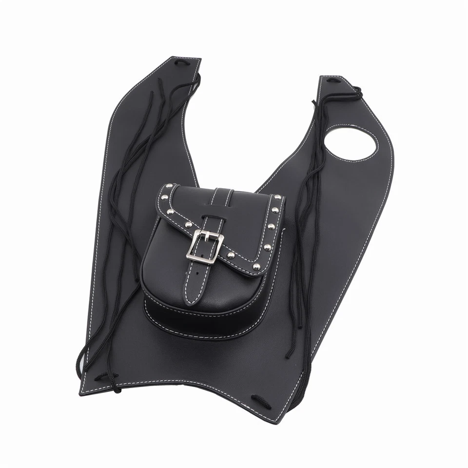 Tapa de tanque de cuero PU negro cubierta de panel bolsa de almohadilla para Suzuki Intruder Volusia VL800 Foto 2 de 4