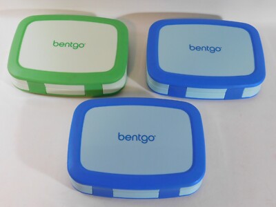 Bentgo Kids Leak Proof 5 Compartment Lunch Box Blue Green - Lot Of 3 - Read