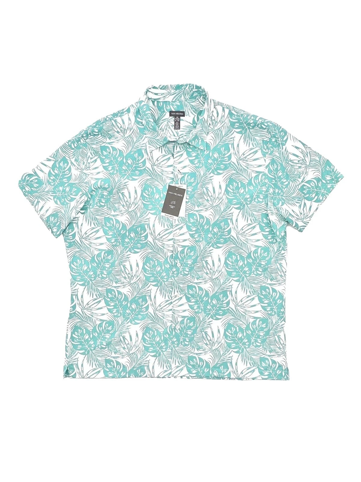 Short Sleeve Floral Regular Size Dress Shirts for Men