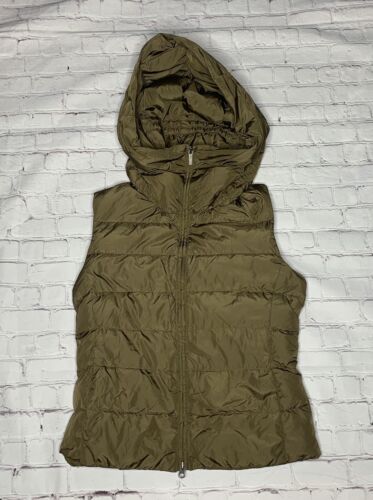 Add Down Women's Goose Filled Sleeveless Puffer Jacket Vest in Green Size 0