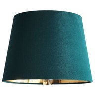 Green Velvet and Gold Inner Modern Easy Fit Tapered Drum Lampshade