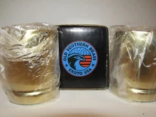 Old Southern Brass EXOTO USA 50 CALIBER Set of 2 Novelty Shell 2 OZ SHOT GLASS