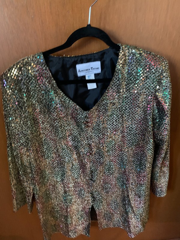 Gold sequin top; Another Thyme brand, Size 10