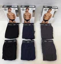 SET 6 PEZZI SLIP UOMO umbro INTIMO MUTANDA BIANCO NERO ASSORTITO DA S A XXL