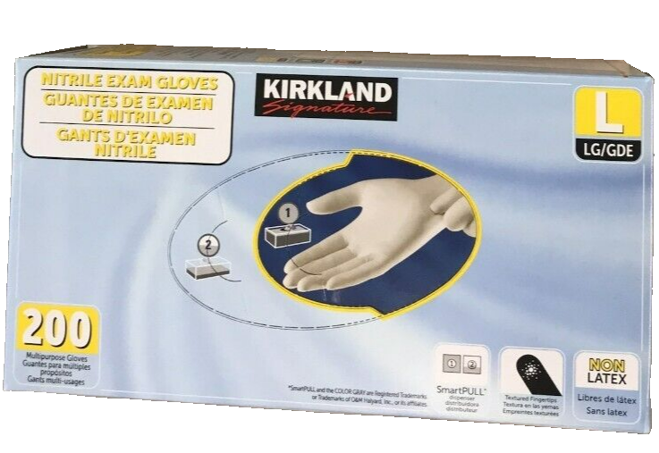 Kirkland Large Nitrile Gloves Exam Disposable Muti Purpose Glove
