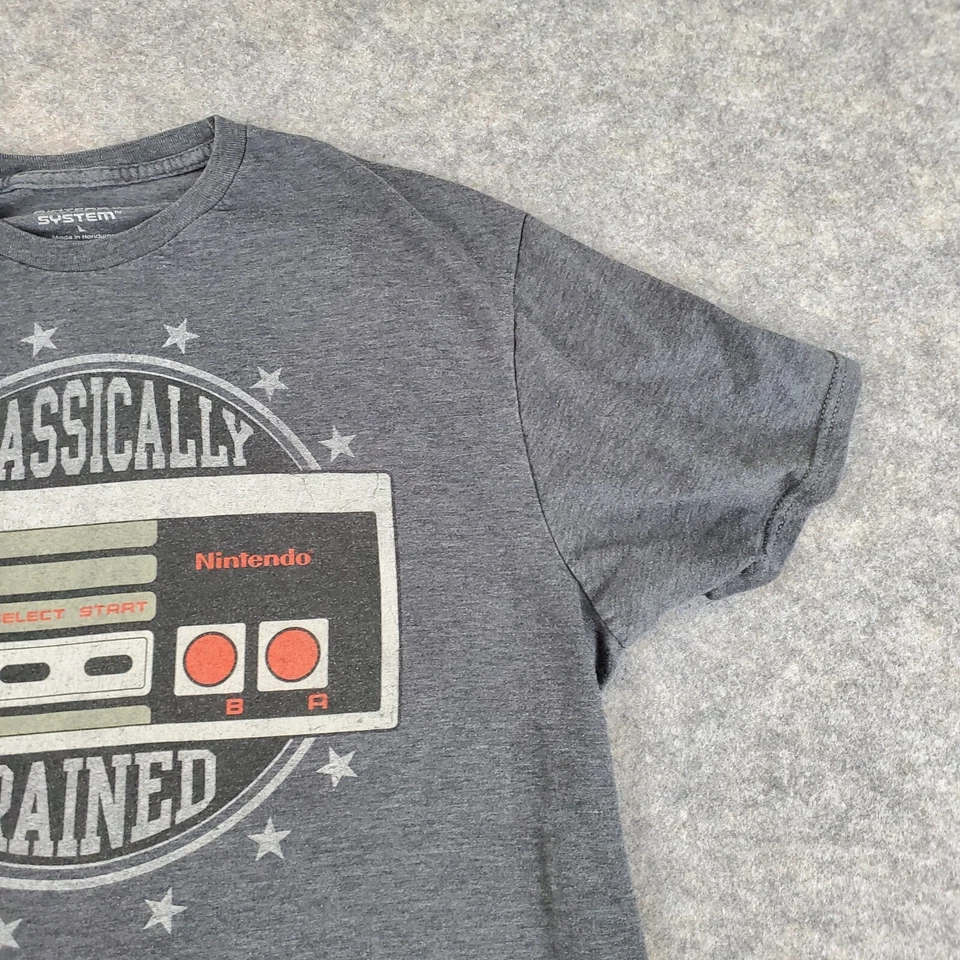 Camisa Nintendo Entertainment System Hombre Grande Gris Cuello Redondo Manga Corta Informal Foto 4 de 4