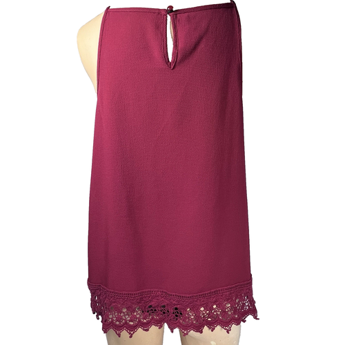 iZ Byer Camisole Womens XL Tank Top Lace Trim Sheer Coquette Lightweight Red - Picture 2 of 8