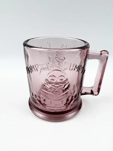 Vintage Indiana Glass Humpty Dumpty Tom Children Nursery Rhyme Mug Cup Purple