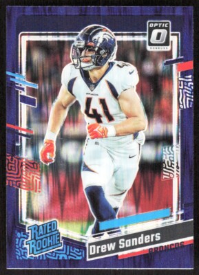2023 1610E Donruss Optic RATED ROOKIE PURPLE SHOCK PRIZM Drew Sanders Rookie