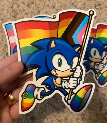Sonic the Hedgehog Gay Progress Pride Flag Vinyl Sticker 5” LGBTQ | eBay