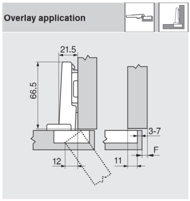 Blum Clip Top 155&deg; Cerniera A Braccio Diritto Da Avvitare 71B7550
