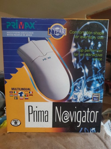 Vintage Primax Prima Navigator PS/2 Mouse NoS! Rare HTF! - A6 - 第 1/4 張圖片