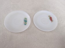 Milkglass Saucer Fire King Oven Ware Bonnie Blue Flower Replacement 2 Plates