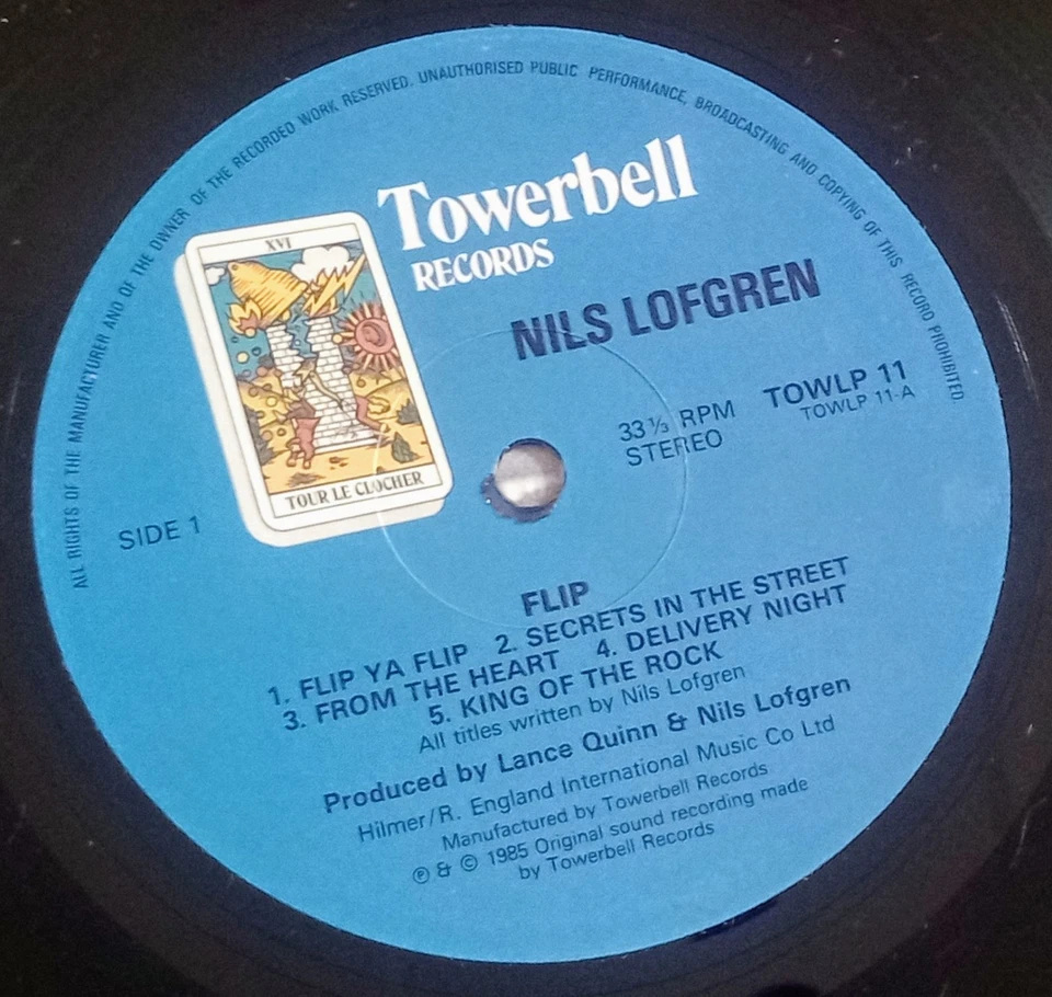 Nils Lofgren - Flip - Signed 1985 LP Album - E Street Band - Bruce Springsteen - Image 3 of 4