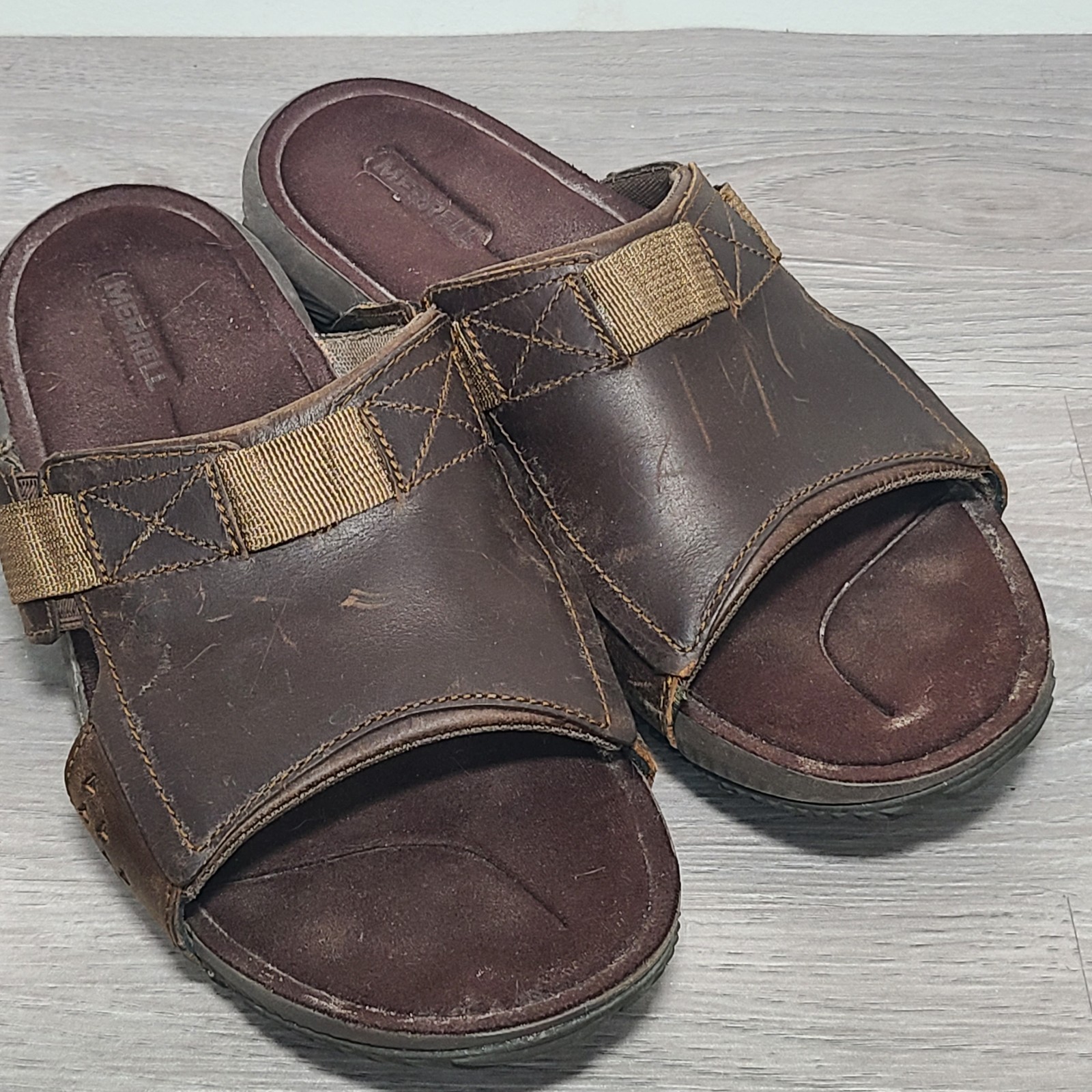 Merrell Uomo Terrant Slide Pelle Marrone J91525 Taglia 8