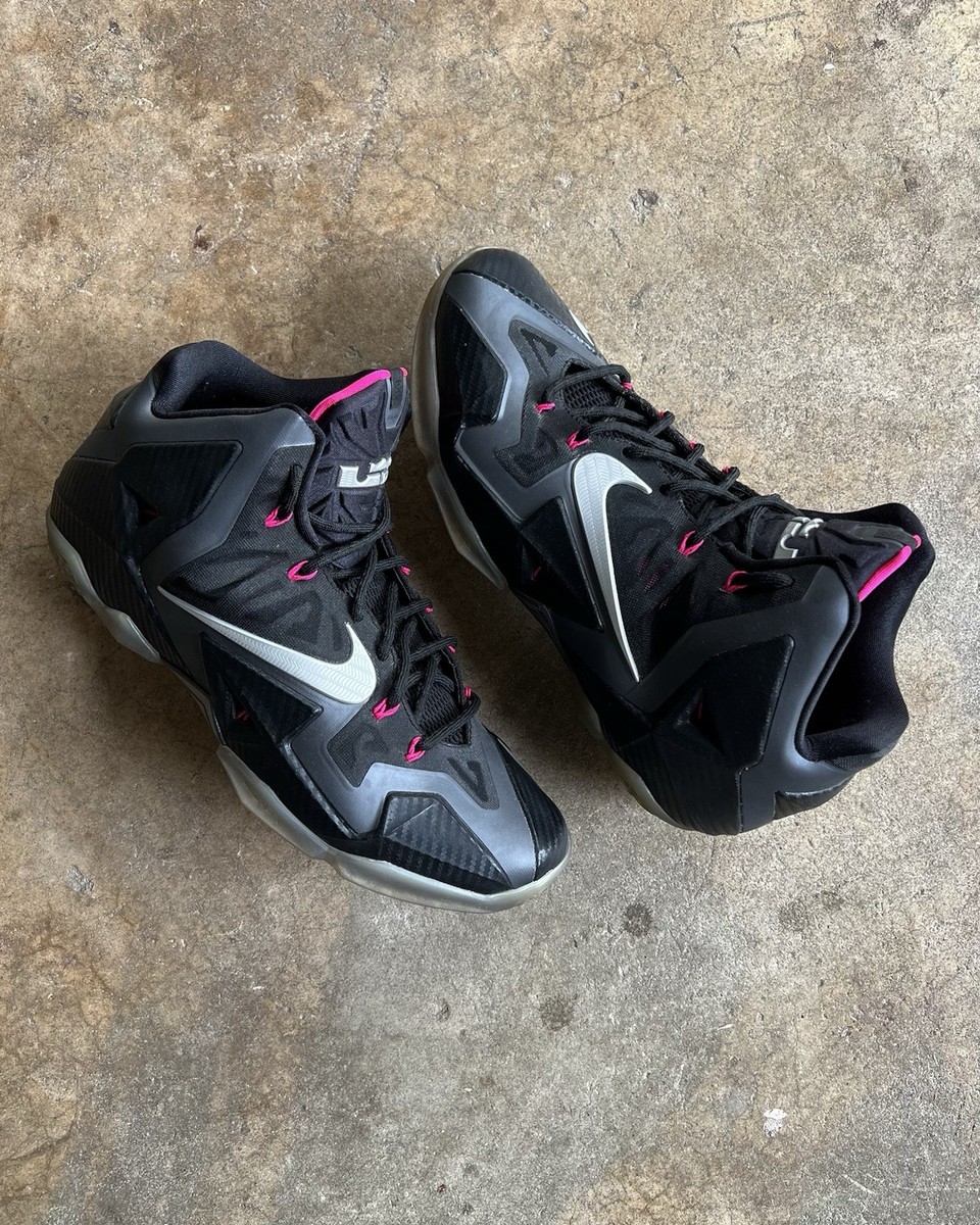 Nike Lebron 11 XI Black Silver Pink Miami Nights Shoes 616175-003