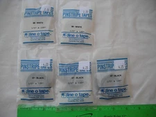 Lot of 5 line o tape 07 Black 08 White Pinstripe Tapes, 1/2" x 120"