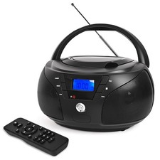 Portable CD Player Boombox with Bluetooth, FM Radio, USB Playback, Stereo Sou...