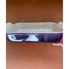 Le Creuset Rectangular Baker Casserole Dish Purple 14" Stoneware Vintage 11-30