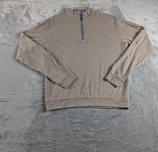 Johnnie-O Sully Sweatshirt Mens Medium Beige Wheat 1/4 Zip Pullover Knit Casual