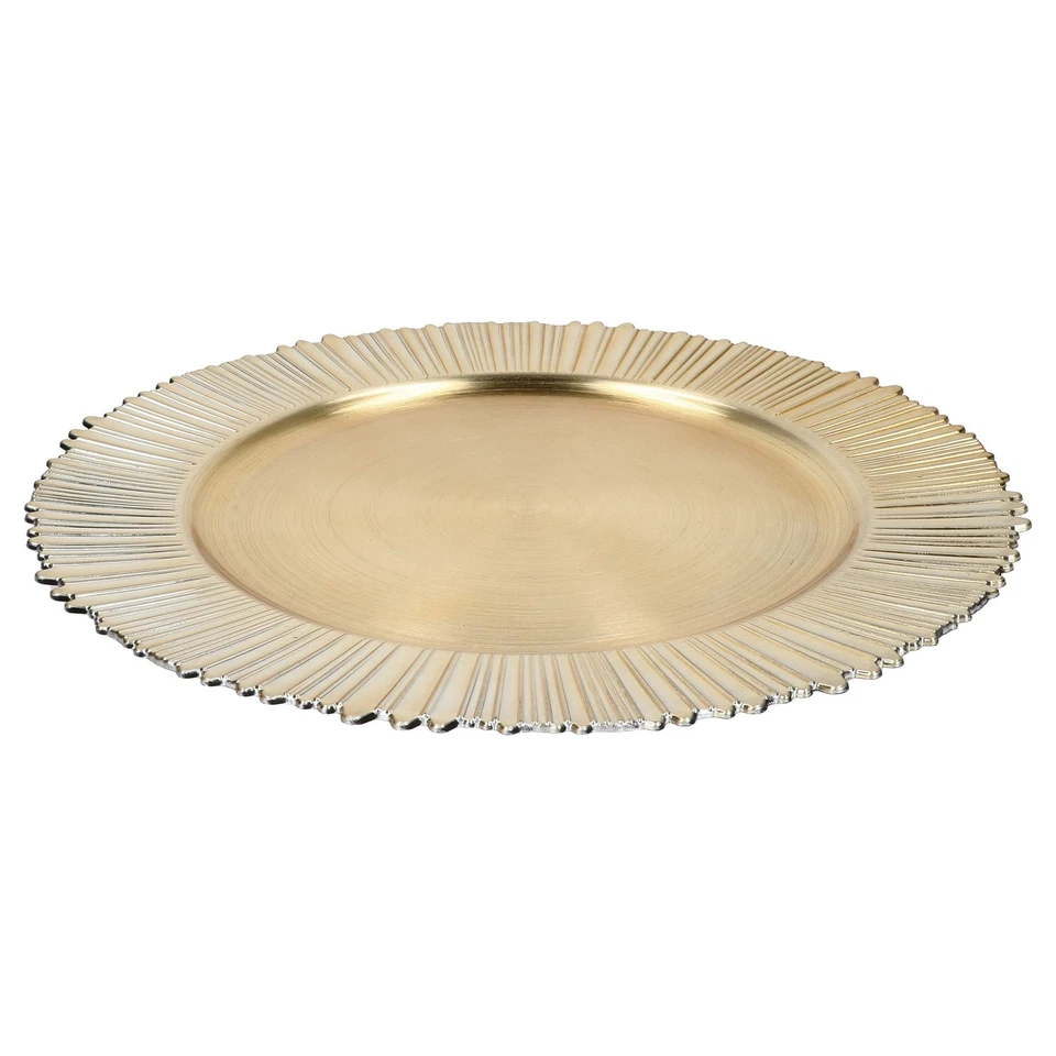 6x Platzteller Kairo Gold Ø33cm 6Pers Dekoteller leicht Kunststoff Weihnachten  - Bild 2 von 4