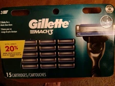 Gillette Mach3 15 Replacement Heads Total New & Sealed