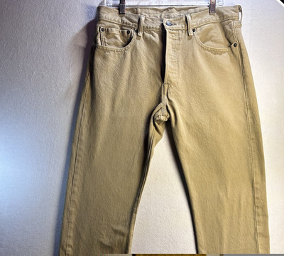 Levi's Men's Beige Straight Fit Jeans Mid Rise Button Fly Light Wash 5-Pkt