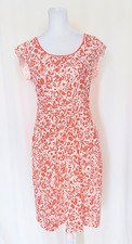 Boden Margot Jersey Dress Red White US Sz 6 R Modal Cotton Pockets Cap Sleeve