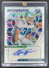 George Teague 2024 Panini Mosaic Auto White Prizm Cowboys /25