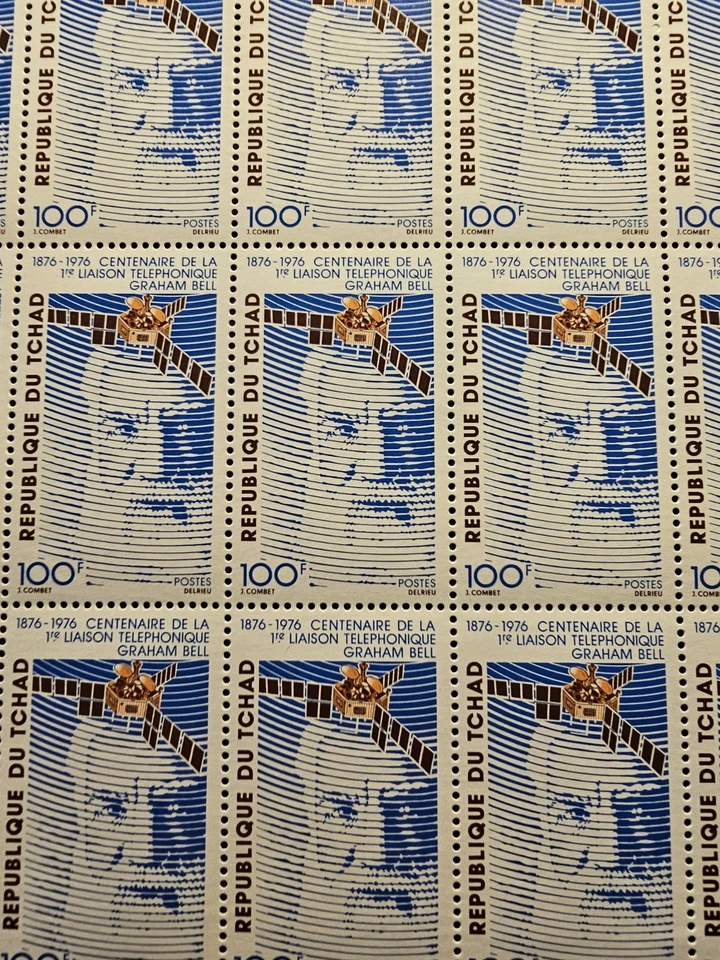 Tchad Sheet Graham Bell Linkage Telephone N°306/307 New Luxury MNH - Image 2 of 4