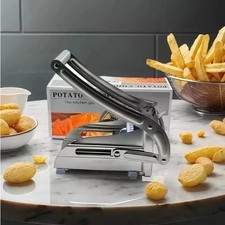 Potato Chipper Chip Chopper Cutter Slicer Maker & 2 Steel Edges French Fries