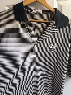 Pebble Beach Collection Polo Shirt Mens L Short Sleeve Striped Made USA