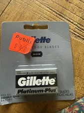 Vintage Gillette Platinum Plus 9 Double Edge Blades Sealed 3 Pack Razor Blades