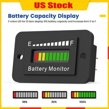 Car Battery Indicator 12V 24V 48V 60V 72V LED Meter Gauge Monitor for Golf Cart