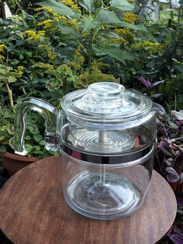 Cafetera vintage Pyrex 9 tazas percoladora de vidrio modelo 7759