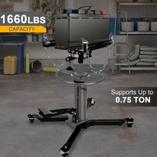 1660LB Transmission Jack - Telescoping 34"-68", Foot Pedal, 360° Wheels, 2-Stage
