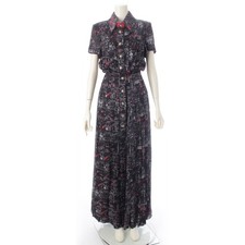 Chanel Silk Sequin Dress Black Red Size 34 Length 34.0 in 20S P63992