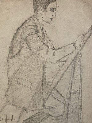 Beautiful Drawing Antique Workshop Charcoal 20th Course Man Jean Dreyfus Stern