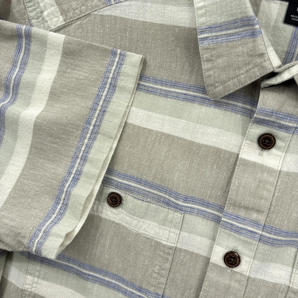 Camisa Patagonia Para Hombre Mediana Azul Rayas Trasero Algodón Orgánico Cáñamo STY53139 Foto 3 de 4