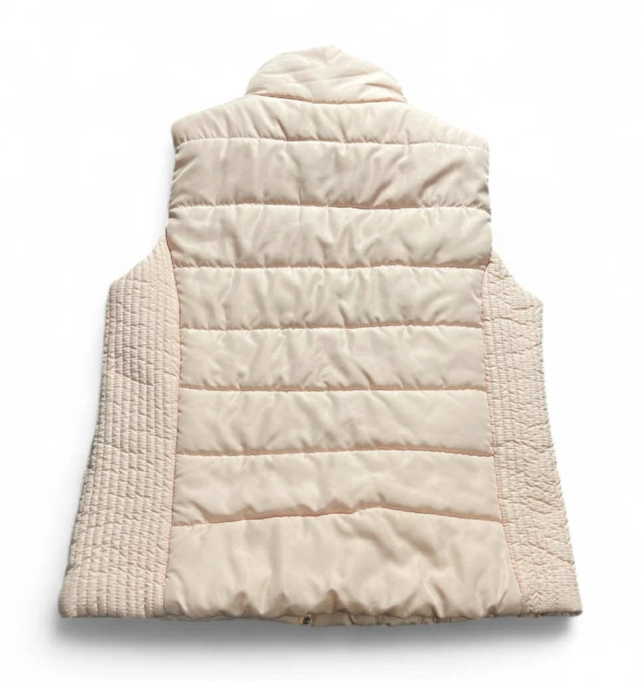 NY&C New York & Company Chaleco acolchado sin mangas frontal cremallera rosa para mujer talla L Foto 2 de 4
