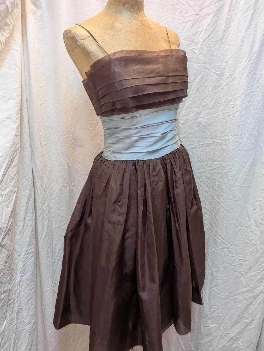 Chiffon Brown Vintage Dresses for Women for sale