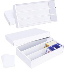 Trading Card Storage Box 2 Pack 2400 Count Cardboard Organizer with Dividers ...