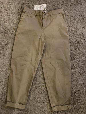 Zara Pants Trousers Beige/Tan/Khaki Size 4 New With Tag Cuffed
