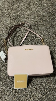 Michael Kors Pink Medium Crossbody Bag Chain Strap Gold Hardware Jet Set