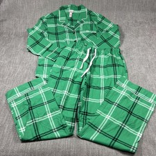 Wondershop Pajama Set W S Green Plaid Flannel 2Pc Christmas Holiday Xmas PJ Cozy