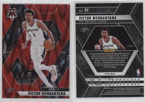 2024-25 Panini Mosaic Red Seismic Mosaic Prizm /299 Victor Wembanyama #31